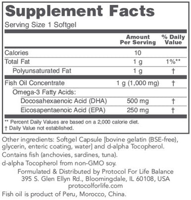 Protocol for Life Balance DHA-500 120sg