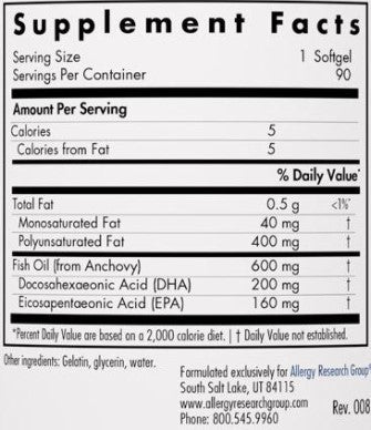 Allergy Research Group DHA 90sg