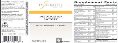 Integrative Therapeutics Detoxication Factors 60c