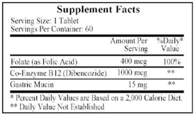 Ecological Formulas Dibencozide (B12 Coenzyme-Folic Acid) 60T