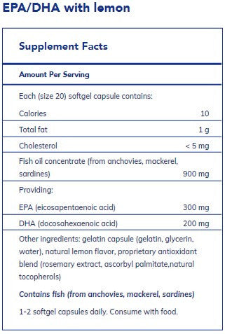 Pure Encapsulations EPA/DHA with lemon 120 softgels