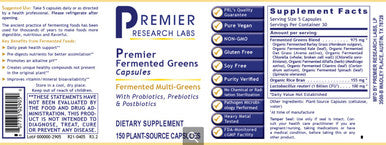 Premier Research Labs Premier Fermented Greens 150 plant source capsules