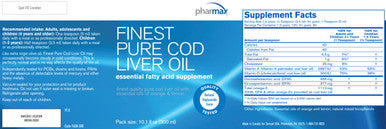 Pharmax Finest Pure Cod Liver Oil/Orange & Lemon 300ml