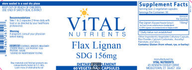 Vital Nutrients Flax Lignan 60vc