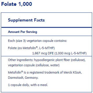 Pure Encapsulations Folate 1000mcg 90c