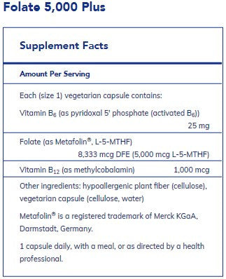 Pure Encapsulations Folate 5,000 Plus 60c