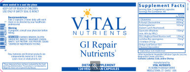 Vital Nutrients GI Repair Nutrients 120c