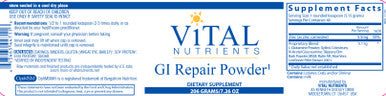 Vital Nutrients GI Repair Powder 206g