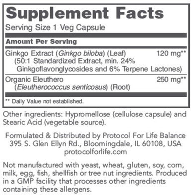 Protocol for Life Balance Ginkgo Biloba 100c