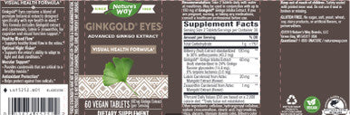 Natures Way Ginkgold Eyes 60 vegan tablets