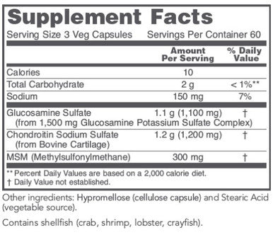 Protocol for Life Balance Glucosamine & Chondroitin MSM 180c