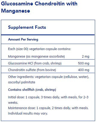 Pure Encapsulations Glucosamine Chondroitin with Manganese 120c