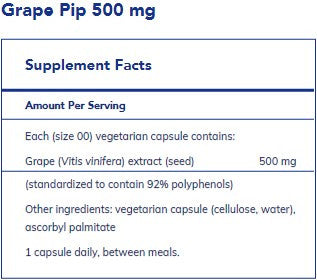 Pure Encapsulations Grape Pip 500mg 120c