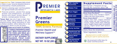 Premier Research Labs Premier Greens Powder 10 oz