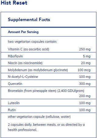 Pure Encapsulations Hist Reset 120c