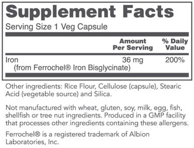 Protocol for Life Balance Iron Bisglycinate 36mg 90vc