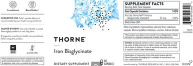 Thorne Iron Bisglycinate 60c