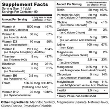 Advanced Nutrition by Zahler Junior Multi-Vitamin 180c