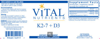 Vital Nutrients K2-7 + D3 60c