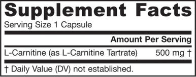 Jarrow Formulas L-Carnitine 500mg 100vc