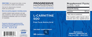 Progressive Labs L-Carnitine 500mg 60c