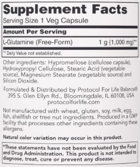 Protocol for Life Balance L-Glutamine 1,000 mg 120c