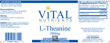 Vital Nutrients L-Theanine 60vc