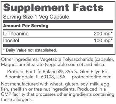 Protocol for Life Balance L-Theanine 200mg 60vc