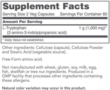 Protocol for Life Balance L-Tryptophan 500mg 120vc