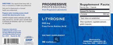 Progressive Labs L-Tyrosine 500mg 90c