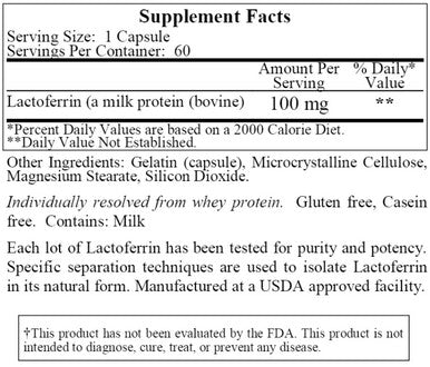 Ecological Formulas Lactoferrin 100mg 60c