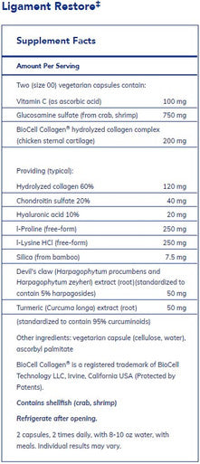 Pure Encapsulations Ligament Restore 240c