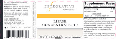 Integrative Therapeutics Lipase Concentrate-HP 90c