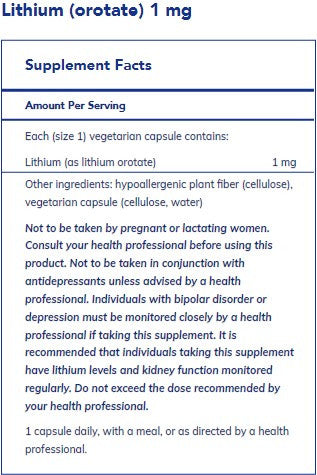 Pure Encapsulations Lithium Orotate 1 mg 90caps