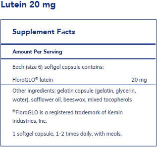 Pure Encapsulations Lutein 20mg 120sg