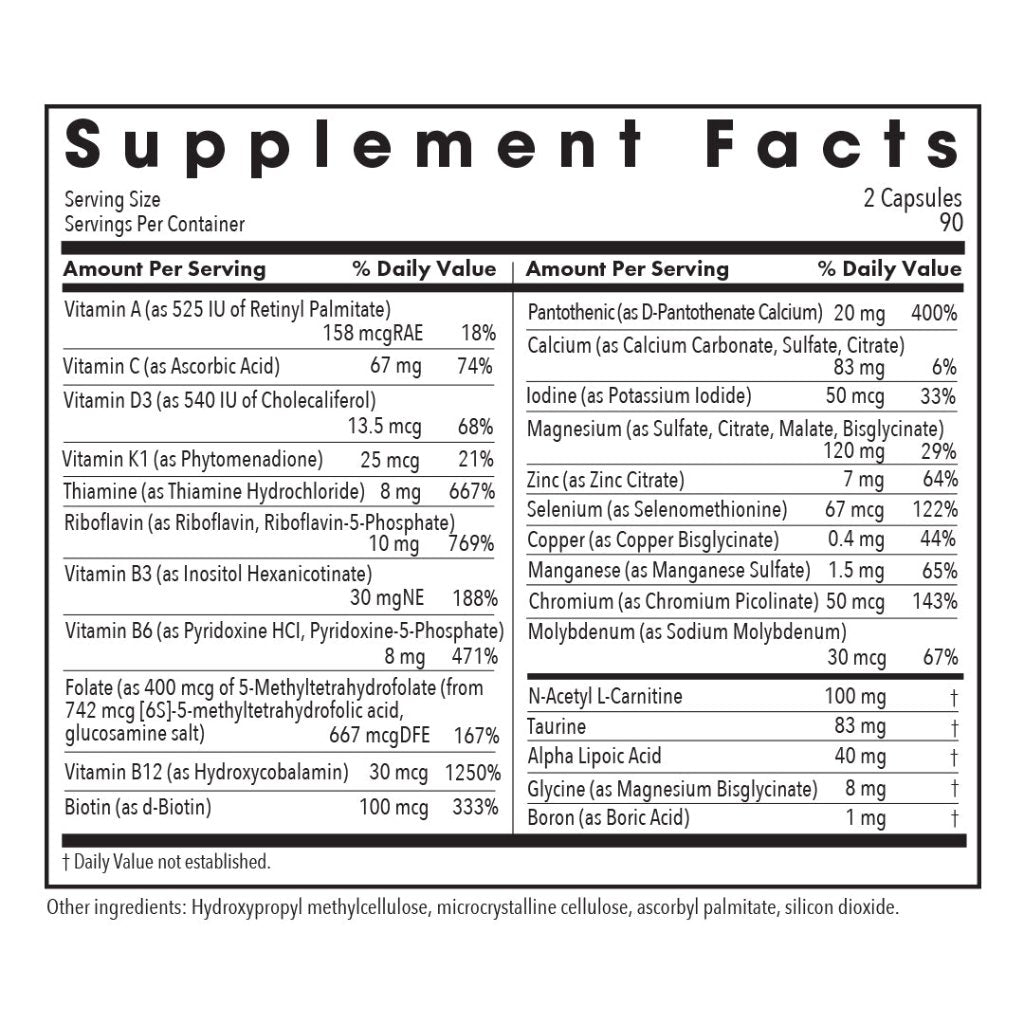 Allergy Research Group MVM-A Antioxidant Protocol 180c