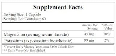 Cardiovascular Research Magnesium Potassium Taurate 60c