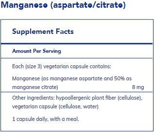 Pure Encapsulations Manganese (aspartate/citrate) 60c