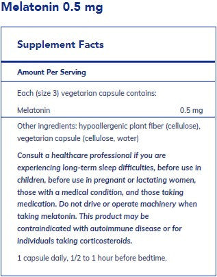 Pure Encapsulations Melatonin 0.5mg 60c