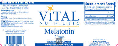 Vital Nutrients Melatonin 20mg 60vc