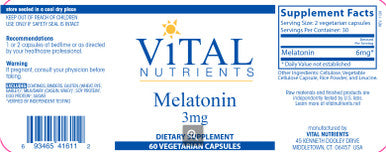 Vital Nutrients Melatonin 3mg 60vc