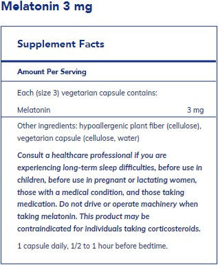 Pure Encapsulations Melatonin 3mg 60c