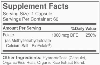 Advanced Nutrition by Zahler Methyl Folate 60c