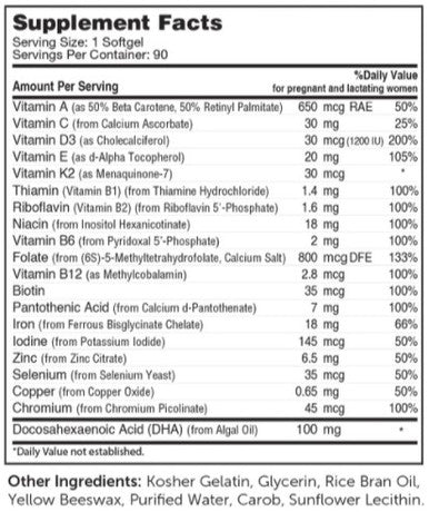 Advanced Nutrition by Zahler Mighty Mini Prenatal + DHA 90sg