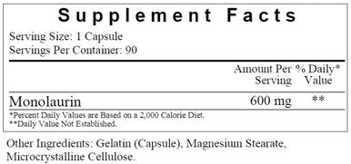 Ecological Formulas Monolaurin 600mg 90c