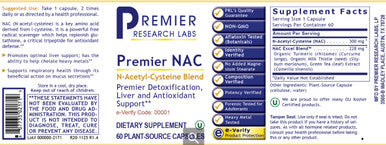 Premier Research Labs Premier NAC 60 plant source capsules