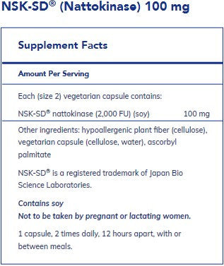 Pure Encapsulations NSK-SD (Nattokinase) 100mg 60c