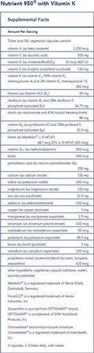 Pure Encapsulations Nutrient 950 with Vitamin K 180c