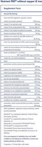 Pure Encapsulations Nutrient 950 w-o Cu & Fe 90c