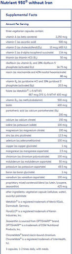 Pure Encapsulations Nutrient 950 without Iron 360c